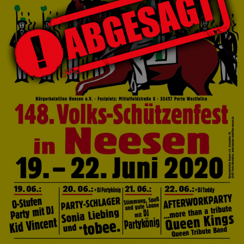 2020 Schützenfest ist abgesagt!